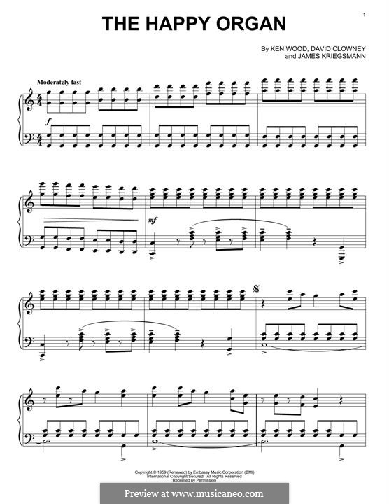 The Happy Organ (Dave Baby Corter): Для фортепиано by James J. Kriegsmann, David Clowney, Ken Wood