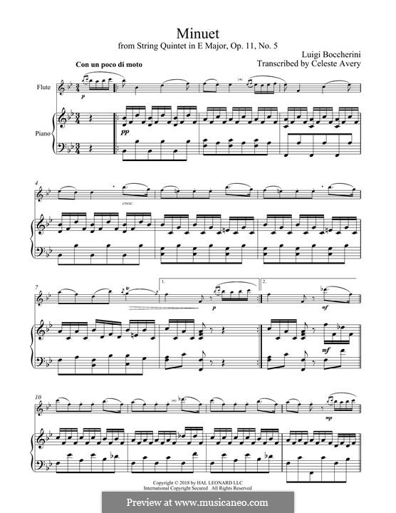 Менуэт: Для флейты и фортепиано by Луиджи Боккерини