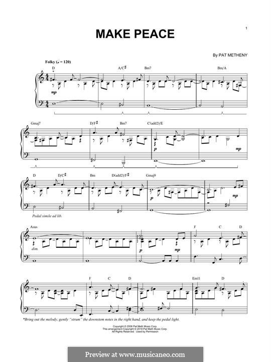 Make Peace: Для фортепиано by Pat Metheny