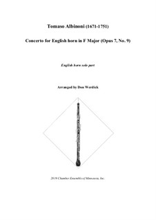 Concerto No.9 in F Major: For english horn and string orchestra – solo part by Томазо Альбинони