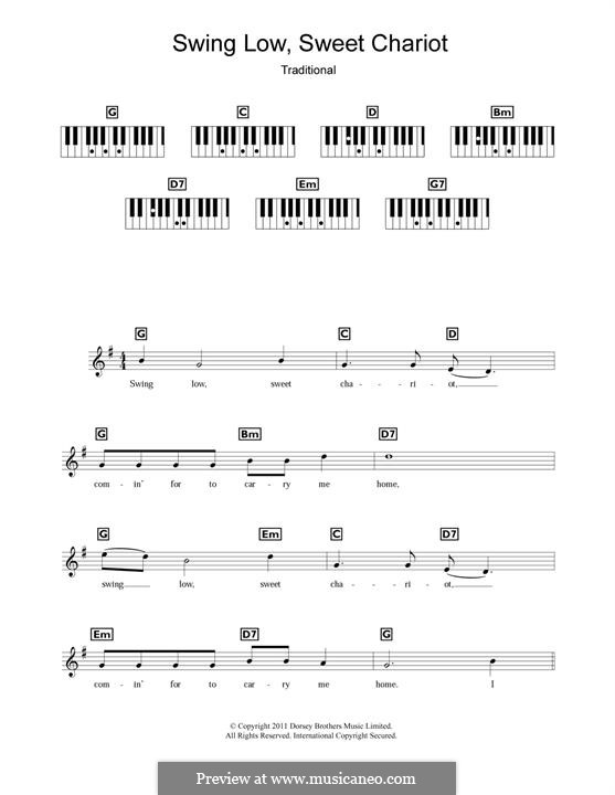 Swing Low, Sweet Chariot: Мелодия by folklore