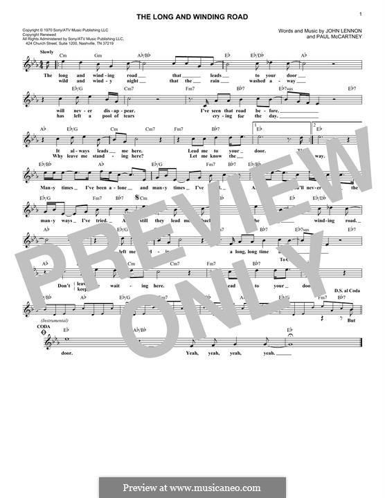 The Long and Winding Road (The Beatles): Мелодия by John Lennon, Paul McCartney