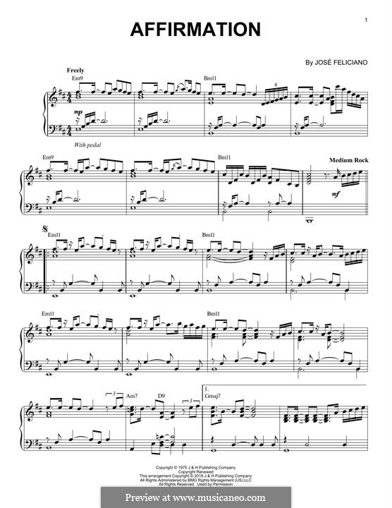 Affirmation: Для фортепиано by José Feliciano