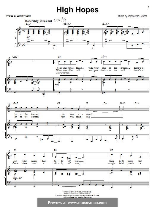 High Hopes (Frank Sinatra): Для голоса и фортепиано (или гитары) by Jimmy Van Heusen