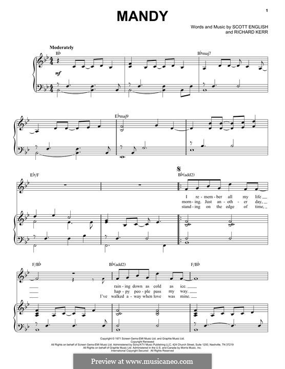 Mandy: Для голоса и фортепиано by Richard Kerr, Scott English
