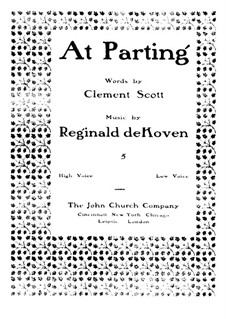 At Parting: At Parting by Reginald De Koven