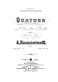 Струнный квартет соль мажор, Op.17: Партия виолончели by Aleksandr Vasilievich Kuznetsov