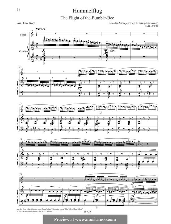 Полет шмеля: For trumpet and piano by Николай Римский-Корсаков