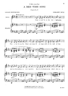 A Bed-Time Song: A Bed-Time Song by Ethelbert Woodbridge Nevin