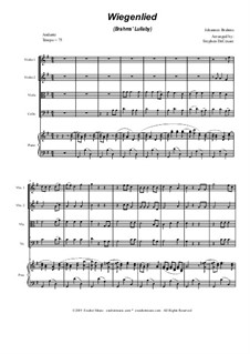 No.4 Колыбельная: For string quartet and piano by Иоганнес Брамс
