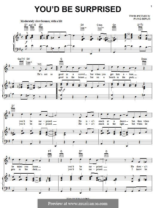 You'd Be Surprised (Eddie Cantor): Для голоса и фортепиано (или гитары) by Ирвинг Берлин