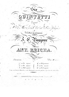 Квинтет для духовых инструментов фа мажор, Op.100 No.1: Партии by Антон Рейха