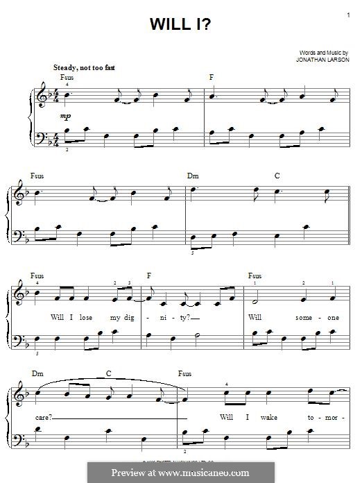 Will I?: Для фортепиано by Jonathan Larson