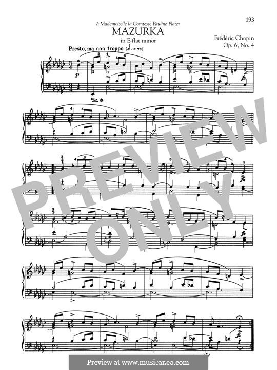 Мазурки, Op.6: No.4 in E Flat Minor by Фредерик Шопен
