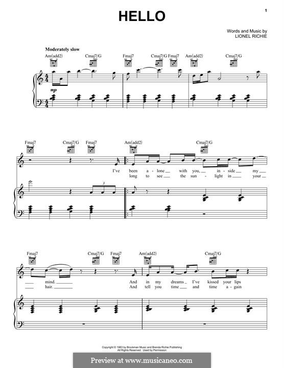 Hello: Для голоса и фортепиано (или гитары) by Lionel Richie