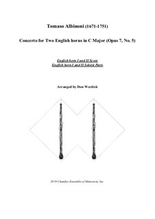 Concerto No.5 in C Major: Version for two english horns and string orchestra – solo part by Томазо Альбинони