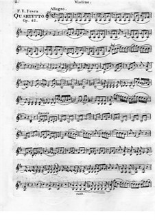 Блестящий квартет No.4 для флейты, скрипки, альта и виолончели, Op.42: Партия скрипки by Фридрих Феска