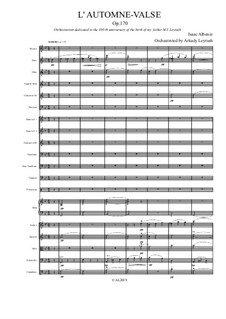 Autumn Waltz, Op.170: For symphonic orchestra by Исаак Альбенис