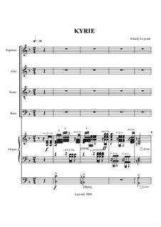 Little Mess in D for SATB Choir and Organ: No.1 Kyrie by Arkady Leytush