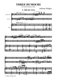 Three Humours, Op.163: Партитура by Anthony Hedges