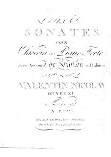 Шесть сонат для клавесина (или фортепиано) и скрипки ad libitum, Op.11: Партии by Николаи Валентино