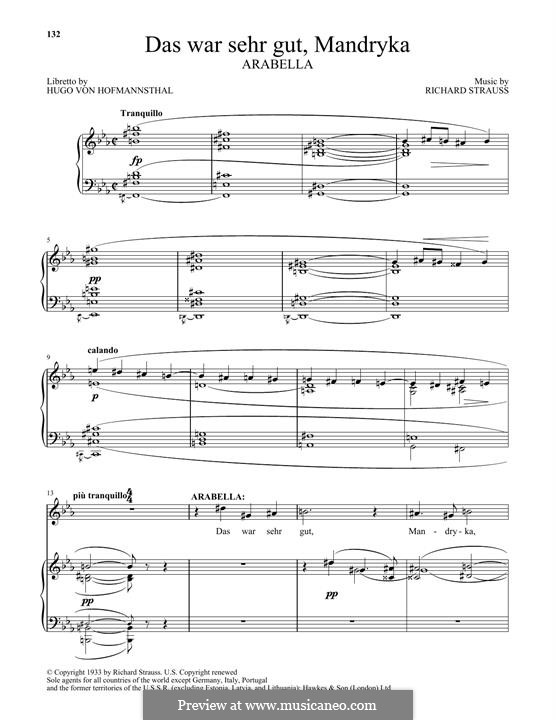 Арабелла, Op.79: Das War Sehr Gut, Mandryka by Рихард Штраус