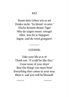 Rat - Counsel: For mixed choir SATB by Hans Bakker