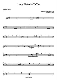 С днем рождения тебя: For tenor saxophone playAlong by Милдред  Хилл