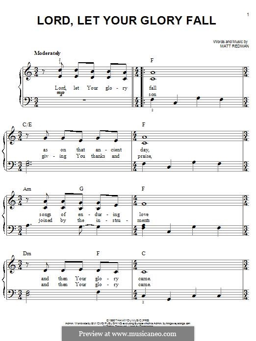 Lord, Let Your Glory Fall: Для фортепиано by Matt Redman