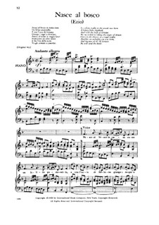 Аэций, HWV 29: Nace al bosco, Low Voice by Георг Фридрих Гендель