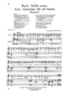 Scipione, HWV 20: Generoso chi sol brama, Low Voice by Георг Фридрих Гендель