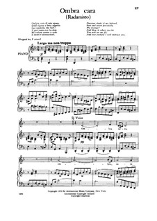 Radamisto, HWV12a: Ombra cara, Low Voice by Георг Фридрих Гендель