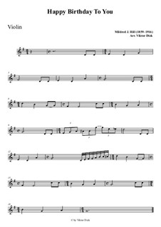 С днем рождения тебя: For violin playAlong by Милдред  Хилл