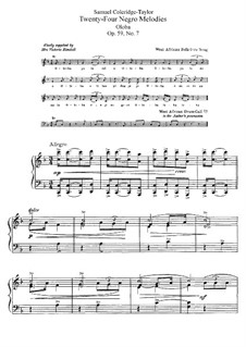 No.7 Oloba: Для фортепиано by Сэмюэл Коулридж-Тэйлор