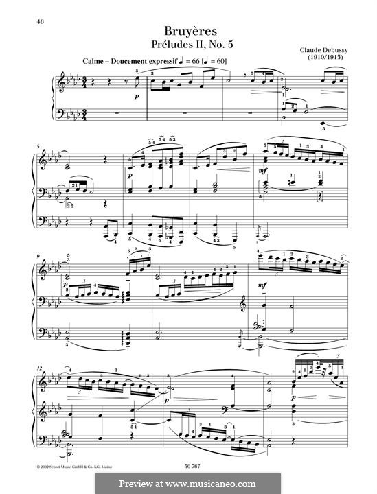 Прелюдии, L.123: No.5 Bruyères by Клод Дебюсси