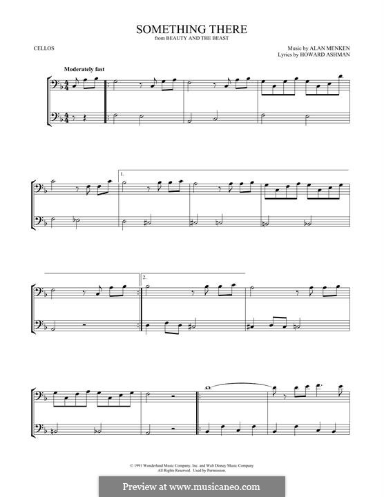 Something There (from Beauty and the Beast): Для двух виолончелей by Alan Menken