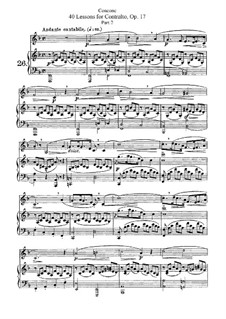 Сорок уроков для контральто или баса, Op.17: No.26-40 Тетрадь II by Джузеппе Конконе
