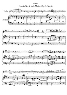Соната No.6: Аранжировка для скрипки и фортепиано by Арканджело Корелли