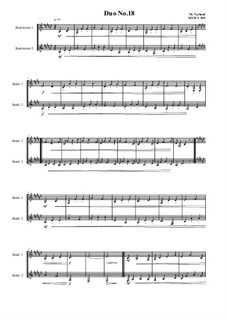 Duos for 2 Bass clarinet, Volume 1: Duo No.18, MVWV 955 by Maurice Verheul