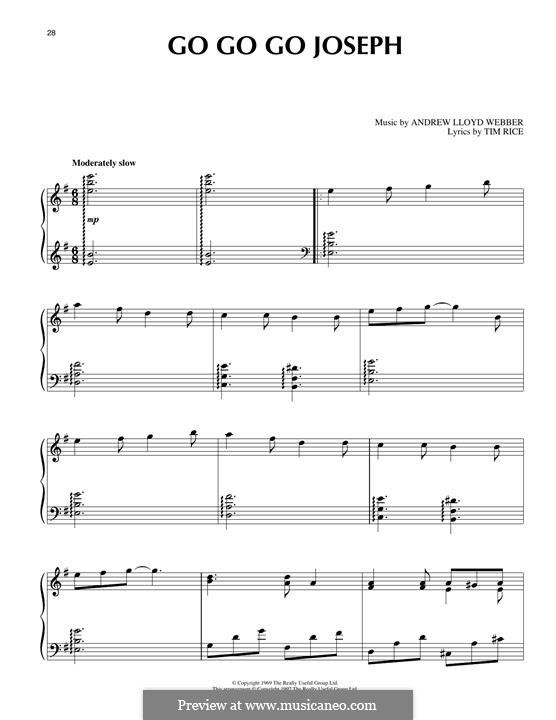 Go Go Go Joseph (from Joseph and The Amazing Technicolor Dreamcoat): Для фортепиано by Andrew Lloyd Webber