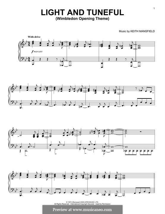 Light and Tuneful (Wimbledon Opening Theme): Для фортепиано by Keith Mansfield