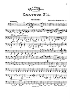 Струнный квартет No.1 до мажор, Op.11: Партия виолончели by Karl Müller-Berghaus