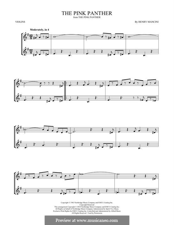 Instrumental version: Для двух скрипок by Henry Mancini
