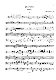 Струнный квартет соль минор, Op.17: Партия альта by Gavrila Andreevich Ratchinsky
