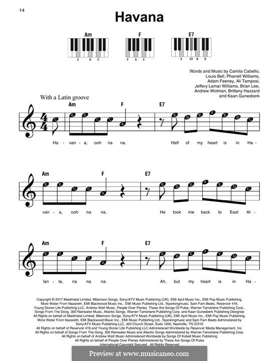 Havana (feat. Young Thug): Для фортепиано by Brian Lee, Pharrell Williams, Alexandra Tamposi, Camila Cabello, Frank Dukes, Young Thug