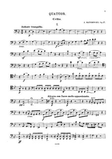 Струнный квартет соль минор, Op.17: Партия виолончели by Gavrila Andreevich Ratchinsky