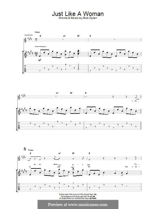 Just Like a Woman: Для гитары by Bob Dylan