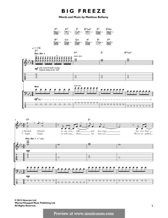 Big Freeze (Muse): Для гитары by Matthew Bellamy