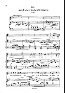 No.15 Из еврейских мелодий: Клавир с вокальной партией (немецкий текст) by Роберт Шуман