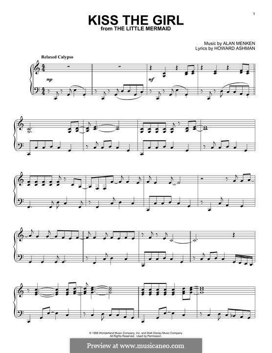Kiss the Girl (from The Little Mermaid): Для фортепиано by Alan Menken